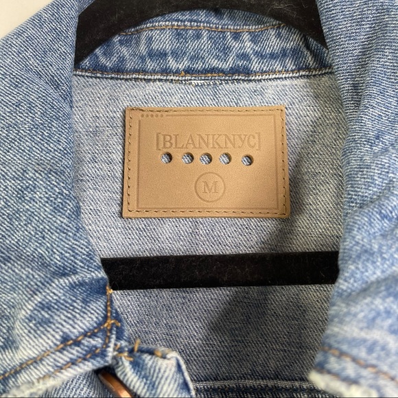 Blank NYC Heavily Distressed Fitted Denim Jacket NWT Size M - Picture 10 of 13